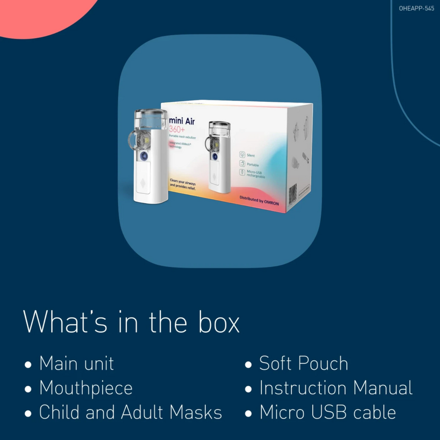 Omron mini Air 360+ rezgőmembrános mesh inhalátor